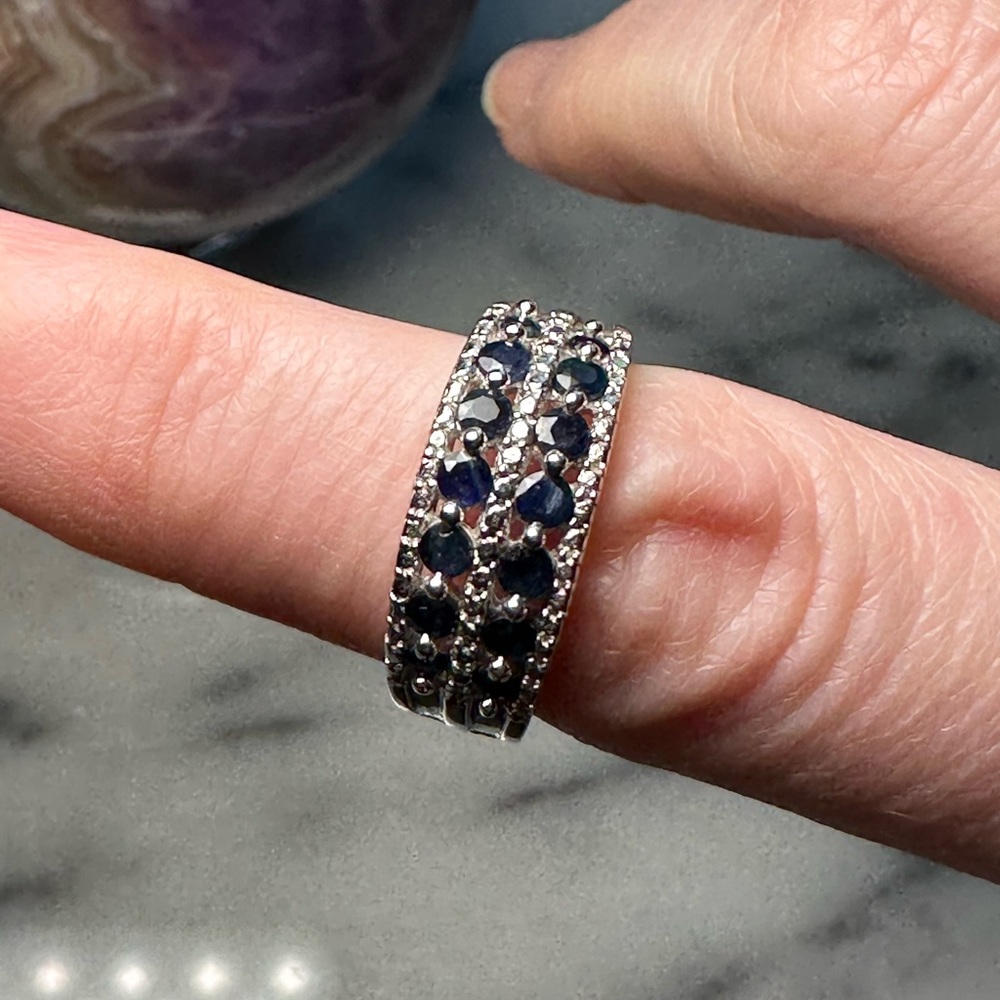 Genuine Sapphire Sterling Silver Ring